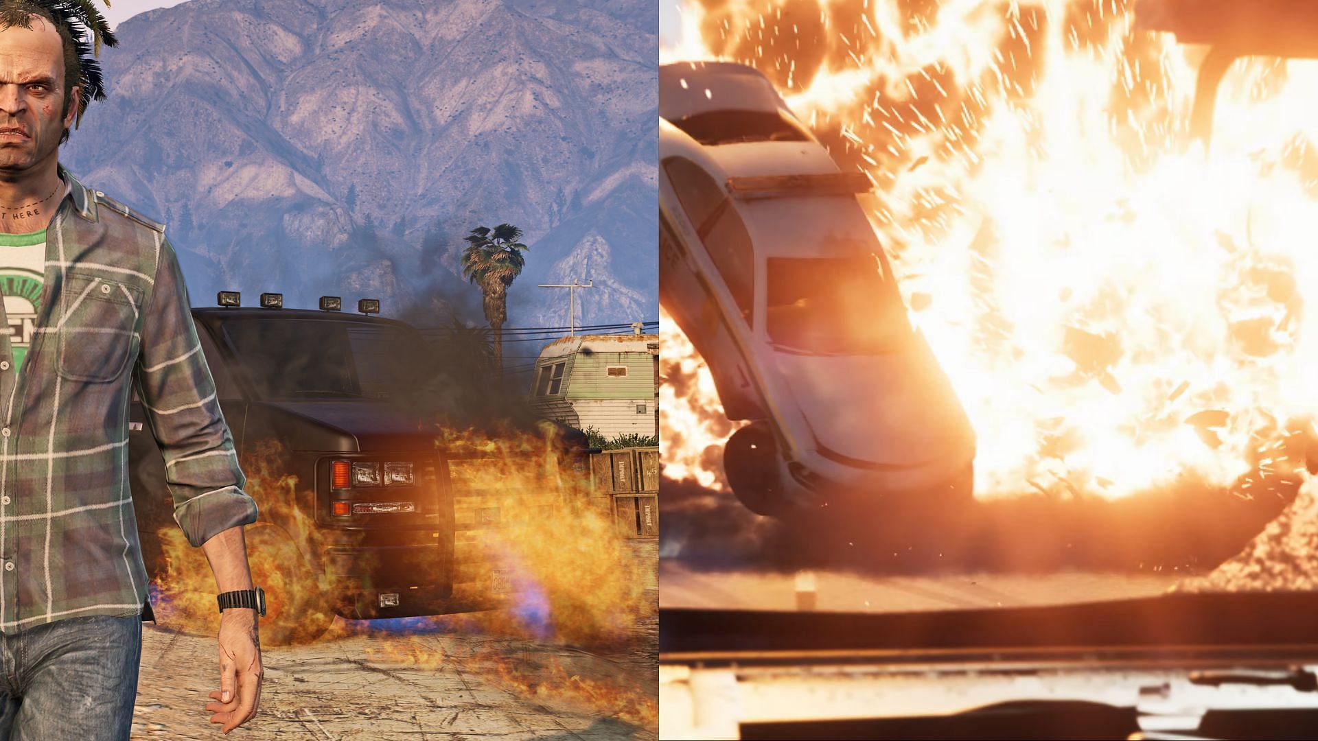 GTA 5 vs GTA 6 graphics: Explosion effects (Images via Rockstar Games)
